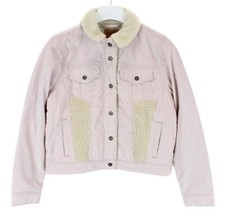 Levi's Jacke Damen Groß Runderneuert Sherpa Innenfutter Geknöpft Kord Trucker