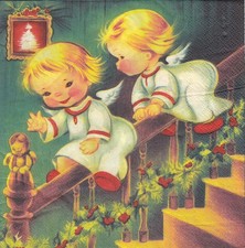 3 Lunch Papier Servietten Napkins (F3-1) Engelchen Nostalgie