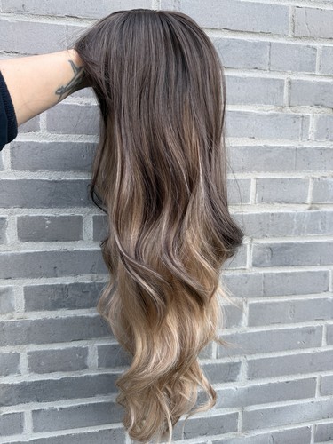 Perücke wellig braun blond - wellig,