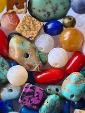 50 Edelstein Perlen Perlenmix Perlenmischung Achat Jaspis Türkis Jade 1434