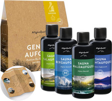  Bio Sauna Aufguss Set 4x100ml mit Insider-Tipps Karte