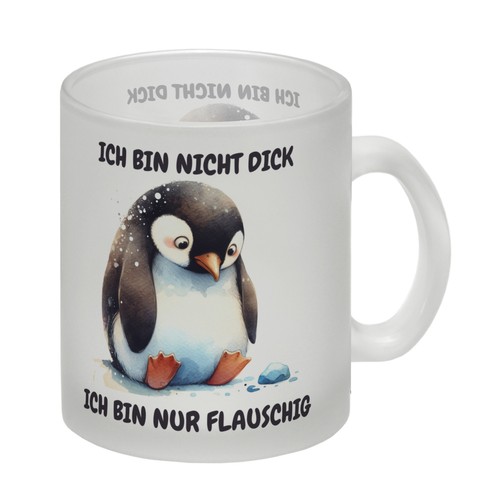 Flauschiger pinguin glas tasse - flauschiger,