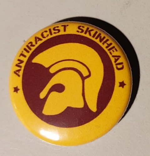 Antiracist skinhead button - antiracist, oi