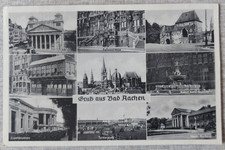 AK Aachen Bad in 9 Bildern Dom Rathaus Elisenbrunnen Postwagen Brunnen 1951