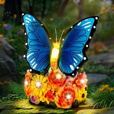 Gartenlampe Licht für Mama Oma, Solar Gartenfiguren Schmetterling