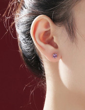 Amethyst Ohrstecker in Silber