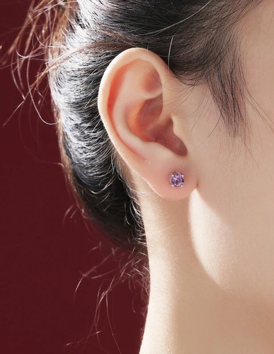 Amethyst ohrstecker silber - amethyst,