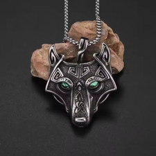 Keltisch Wolf-Kopf grün