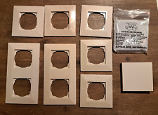 7 x Rahmen für Steckdosen, 5 x einfach, 2 x doppelt, 1 Jung Lichtschalter Taster
