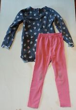 DOPO DOPO Mädchen Kleid + Hose Kombination / Set / Outfit - Grösse 116 "Eulen"