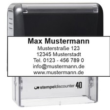 STEMPELdiscounter 40 Adressstempel mit Wunschtext 59x23 mm 5-6 Zeilen Vorlage 3