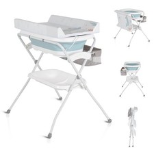 Cangaroo Babywanne Wickeltisch Como 2 in 1 faltbar, Wickelauflage, Zubehörfach
