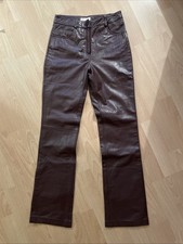 Dunkelbraune Lederhose, Echtleder, Damenlederhose, Gr.S