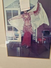 Bauchtanzkostüm rot/silber, Gr. 38-42