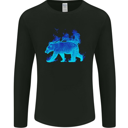 Ein blaues flammen grizzlybär - flammen,