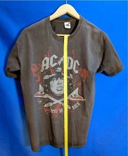 FRUIT OF THE LOOM  Herren T-Shirt mit AC/DC Bild,  Gr L, Farbe Braun-Grau,  265g