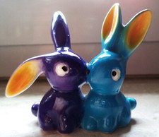 Hummel Goebel  W. Germany  Hasen Paar - blau-/lila - OH-11