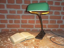 NIAM Tischlampe/ Schreibtisch mit Emailleschirm & Fuß aus Gusseisen H45cm 1930er