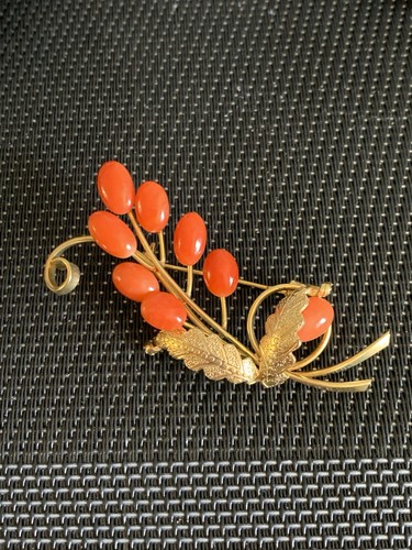 Vintage brosche mit korallen