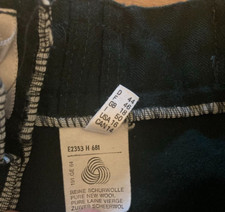 Dunkelgrüne Damen Stoffhose aus Schurwolle in Größe 44