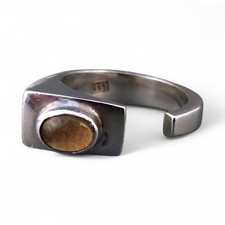 Vintage Citrin Gelb Silberring