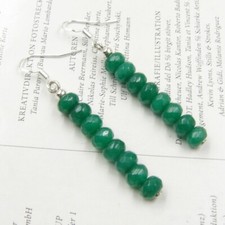 BAILYSBEADS edle Smaragd-Ohrringe Ohrhänger 925er Silber Ohrhaken behandelt BJ72