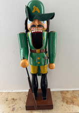 Nussknacker Jäger Figur aus Holz, in Grün, ca. 34,5 cm, ohne OVP,guter Zustand