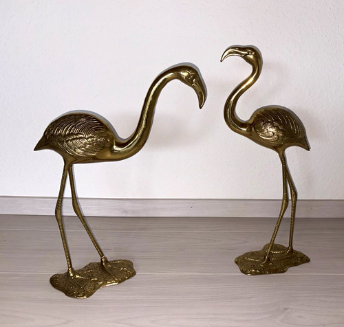 Große messing flamingo - große,