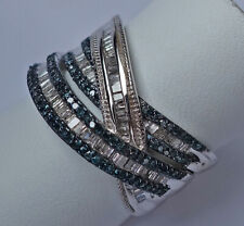 1,10 Ct♦️ Blau Weiss Brillant Ring aus 925 Silber mit Diamant Diamanten ♦️8153