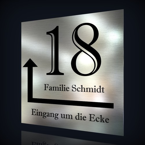 Edelstahl hausnummerschild - edelstahl,
