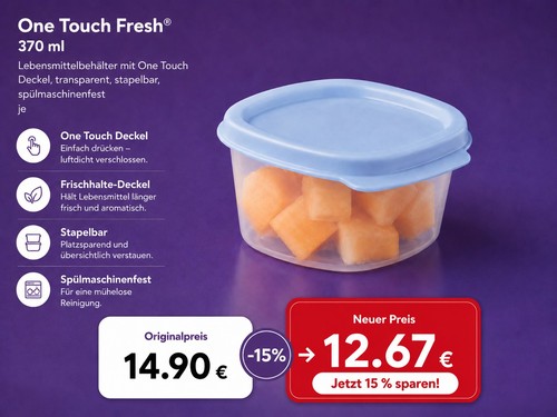 Tupperware one touch fresh - one, 1x