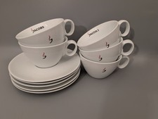 5x Große Jacobs Tasse weiß mit Unterteller Milchkaffee Melange SELTEN Kaffee