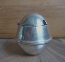 Senftopf Salz Topf versilbert E.P.N.S., Made in England, Eiförmig