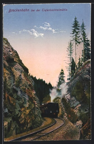 Ansichtskarte brockenbahn bei - ansichtskarte,