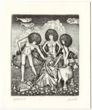 JOSEF DUDEK: Exlibris für Dick, "Das Urteil des Paris"