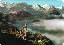 AK NEUSCHWANSTEIN, Schloss mit Alpenblick., gest. 8958 FÜSSEN m 02.04.1980