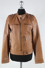 Fishbone braune Leder-Jacke