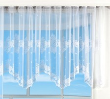 Bogenstore Jacquard Gardine Kräuselband Blumenmuster Barock, 145x450 (HxB)