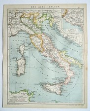 Das alte Italien. Latium, Landkarte, Karte,  Blatt um 1895