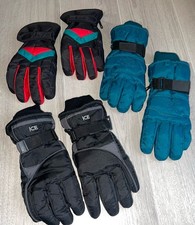 3 Paar Winter Schnee Ski Snowboard Handschuhe Unisex Gr 9/10/S warm Gefüttert