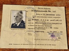 Deutsche Reichsbahn Dienstausweis Augsburg  1948 Reichsbahn Oberinspektor