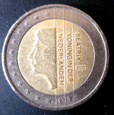 2 Euro Münze 2001 Niederlande Königin Beatrix