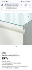 2× IKEA Malm Kommode mit 2 Schubladen inkl. Glasplatte weiß - Weiß (802.145.49)