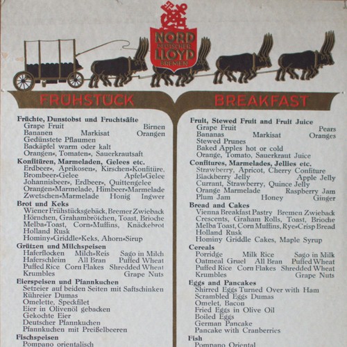 Menükarte schiff 1937 - schiff,