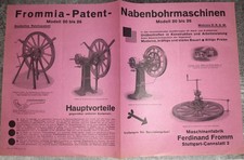 Werbeblatt 1930 Ferdinand Fromm Stuttgart-Cannstatt Nabenbohrmaschinen f. Wagner