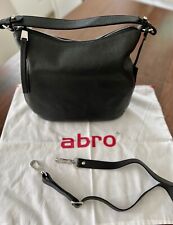 ABRO Tasche Adria Black Nickel - Leder - Wie NEU - Kurzgriff & abnehmb. Riemen