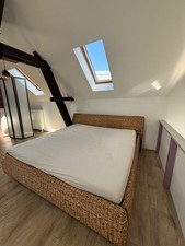 Rattan-Bett inkl Lattenrost 2x2m