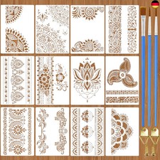 Mandala Schablone Blume Grenze Schablonen 12Stk Vorlagen Set wiederverwendbare