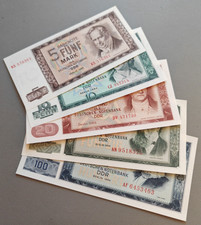 Banknoten 5-100 Mark 1964 DDR