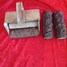 Uralte Struktur Muster 3 x Malerwalze mit Blech Farbbehälter